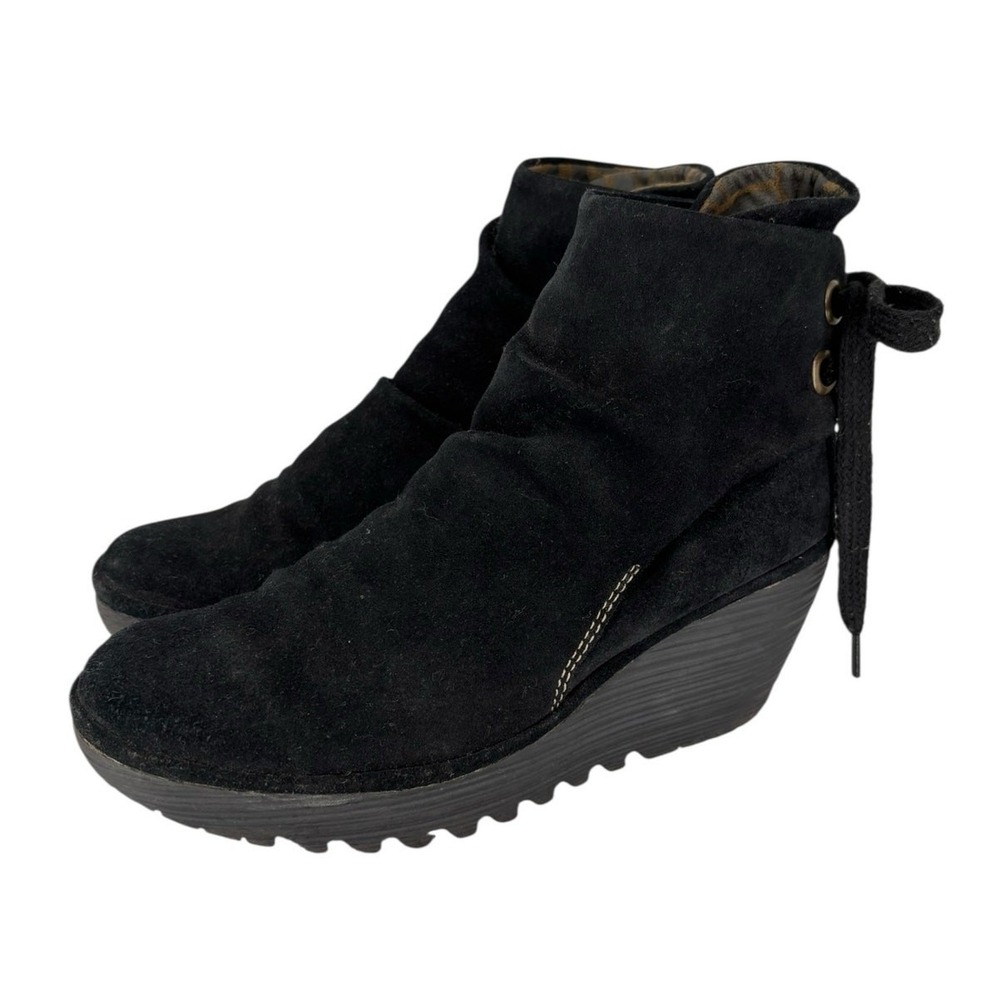 Fly London Yama Suede Ankle Boots Womens Size 39 (8 US) Lagenlook Modern - Picture 2 of 11
